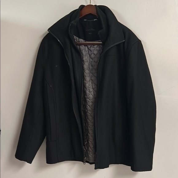 Calvin Klein Black Performance Jacket with Textured Wool-Blend - Picture 1 of 8
